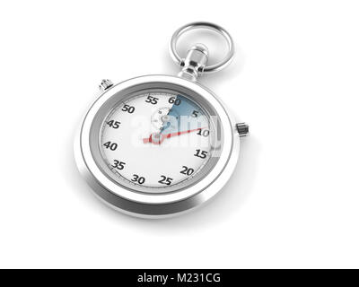 Stoppuhr isoliert auf weißem Hintergrund Stockfoto