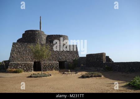 Die Alte Burg am Strand in Caleta de la Guirra, Caleta de Fuste, Fuerteventura, Kanarische Inseln, Spanien, EU. Stockfoto