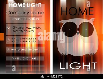 Business Card Design für das Unternehmen Home Lighting business card Kunst kreativer Ansatz Stock Vektor