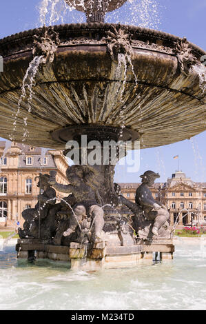 Schlossplatz Stuttgart, Baden-Württemberg, Deutschland, Europa Stockfoto