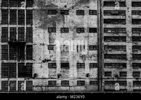 Werft Danzig, Polen. Retro Style schwarz und weiß. Krane, alte Werft Gebäude, Rusty Strukturen. Stockfoto