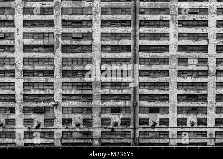 Werft Danzig, Polen. Retro Style schwarz und weiß. Krane, alte Werft Gebäude, Rusty Strukturen. Stockfoto