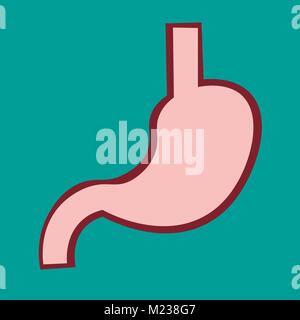 Magen-Symbol. Menschliche innere Organe Symbol. Verdauungssystem Anatomie. Stock Vektor