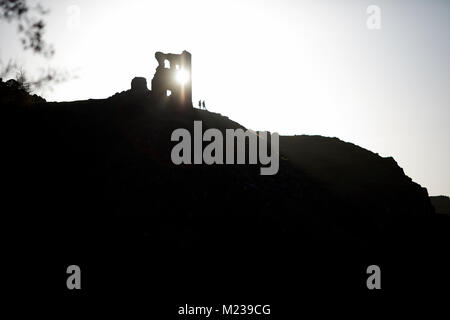 Edinburgh Hauptstadt von Schottland, Holyrood Park St Anthony's Chapel Ruinen von Arthur's Seat Stockfoto