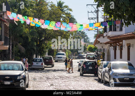 Straßenszene in Bucerias, Nayarit, Mexiko. Stockfoto