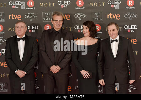 Madrid, Spanien. 03 Feb, 2018. in einer 32th Edition des Goya Awards. Fotoauftrag der Nominiert von den Roten Teppich in Gala des Goya im Marriott Auditorium Madrid Hotel. 20180203. © Alberto M. Villa/Pacific Press Credit: Alberto M. Villa/Pacific Press/Alamy leben Nachrichten Stockfoto