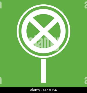 Kein Anhalten und Parken Schild Symbol grün Stock Vektor