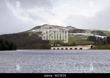 Ein Bild von Ladybower Reservoir in der oberen Derwent Valley, Derbyshire, England, UK. Stockfoto