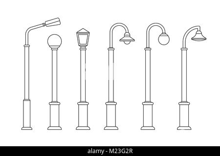 Straßenbeleuchtung Zeile für Symbole Stock Vektor