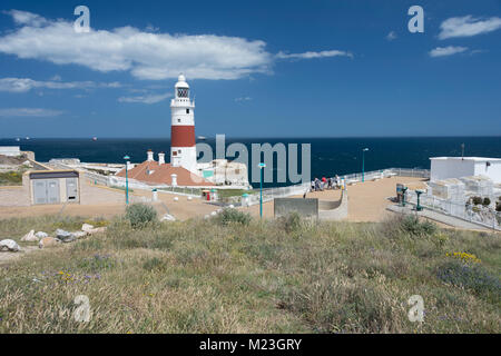 Gibraltar, der Trinity House Leuchtturm an der Südspitze Europas. Stockfoto