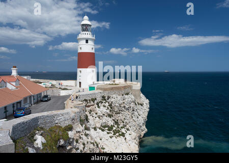 Gibraltar, der Trinity House Leuchtturm an der Südspitze Europas. Stockfoto