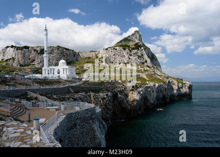 Gibraltar, die Ibrahim-al-Ibrahim Moschee auf Europa. Die südliche Spitze von Europa. Stockfoto