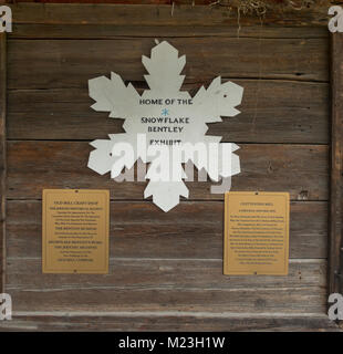 Snowflake Bentley Ausstellung am Jericho historische Gesellschaft VT Stockfoto