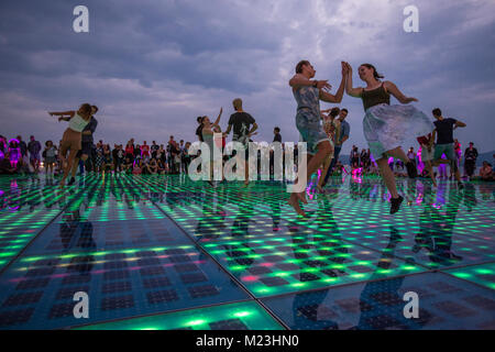 Zadar Gruß an die Sonne solar Disc, Kroatien Stockfoto