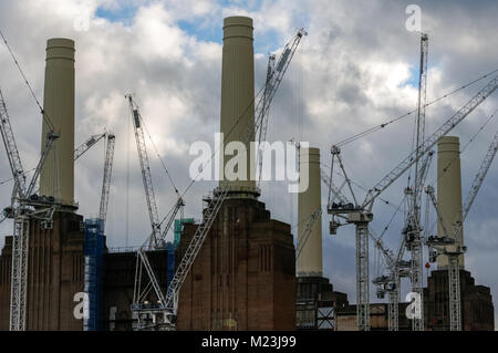 Die Sanierung der Battersea Power Station in London, England, Vereinigtes Königreich, Großbritannien Stockfoto