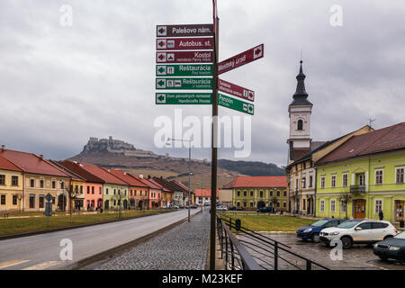 Spišské Podhradie und Zipser Burg, Slowenien Stockfoto