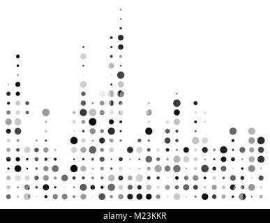 Gepunktete Equalizer, schallwelle Symbol auf weißem Hintergrund Stock Vektor