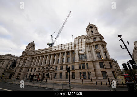 Alte Bürogebäude London Sanierung zu Luxus Hotel & Residence durch Toureen Gruppe für Raffles 1. Eigentum der Kette in Großbritannien. Bau Stockfoto