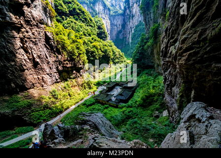 Wulong Karst geologischen Park, Chongqing, China der bekannteste Ort des Tals in China World Heritage Landscape Stockfoto