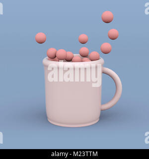 Schale mit Kugeln Minimal abstrakte Kunst Stockfoto