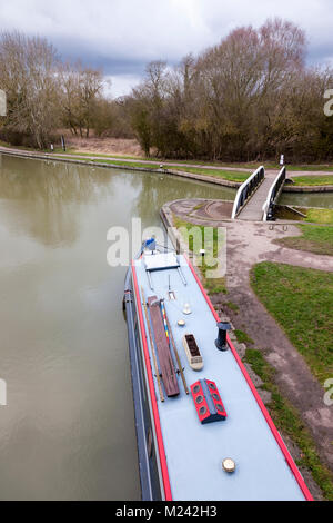 Foxton Locks, Market Harborough, Leicestershire, Wetter, 4. Februar, 2018. 4 % Grad am Nachmittag mit grauem Himmel über dem Grand Union Canal Prognose für das kalte Wetter für die nächsten Tage zu bleiben. Credit: Keith J Smith./Alamy leben Nachrichten Stockfoto