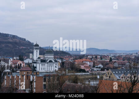 Alba Iulia, Rumänien - 30.12.2017: Blick auf die Orthodoxe Kathedrale Stockfoto