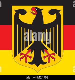 Deutschland Wappen und Flagge, offiziellen Symbole der Nation Stock Vektor