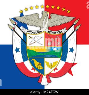 Panama Wappen und Flagge, offiziellen Symbole der Nation Stock Vektor