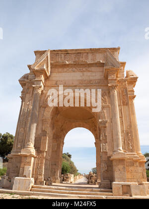 Bogen des Septimus Severus in Leptis Magna Stockfoto