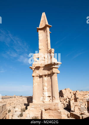 Römische Ruinen von Sabratha Mausoleum von Bes Stockfoto