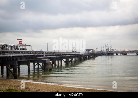 Die Oil Terminal Mole in Hamble-le-Reis, Southampton Stockfoto