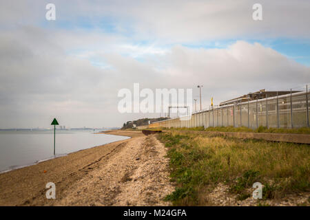 Sicherheit Fechten, Hamble Oil Terminal Stockfoto