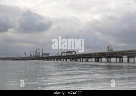 Die Oil Terminal Mole in Hamble-le-Reis, Southampton Stockfoto