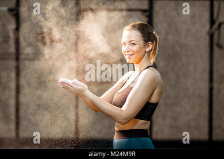 Frau gymnast Portrait Stockfoto