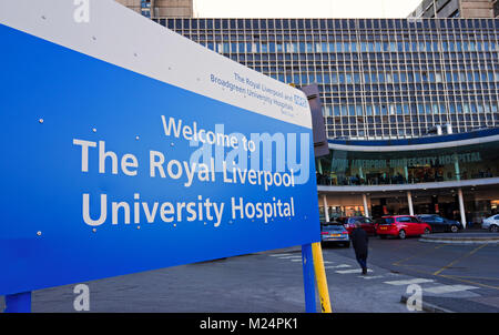 Das Royal Liverpool University Hospital ist eine große Lehre und Forschung Krankenhaus in der Stadt Liverpool, England. UK. Stockfoto