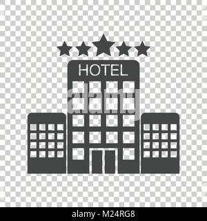 Hotel Icon auf isolierten Hintergrund. Einfache flache Piktogramm für Business, Marketing, Internet Konzept. Trendigen, modernen Vektor Symbol für Web site Design oder Stock Vektor