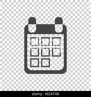 Symbol "Kalender" auf dem isolierten Hintergrund, Vector Illustration. Flat Style. Symbole für Design, Website. Stock Vektor