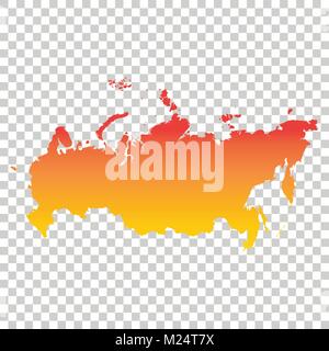 Russland, Russische Föderation Karte. Bunte orange Vector Illustration Stock Vektor
