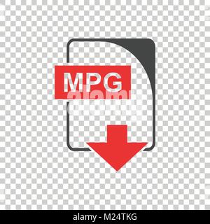 MPG-Datei auf das Symbol Vektor flach Stock Vektor