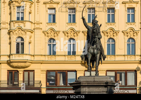 Ban Jelacic Statue, Ban Jelacic Platz, Zagreb, Kroatien Stockfoto