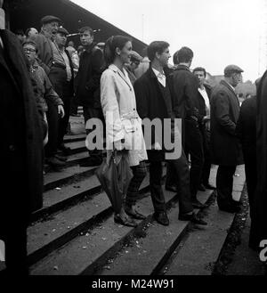 Millwall Football Club Fans am alten Graben 1967 Stockfoto