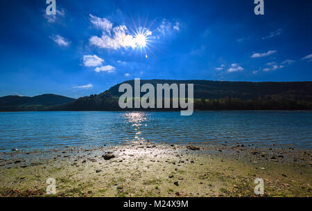 Bieszczady Berge und See Solina Stockfoto