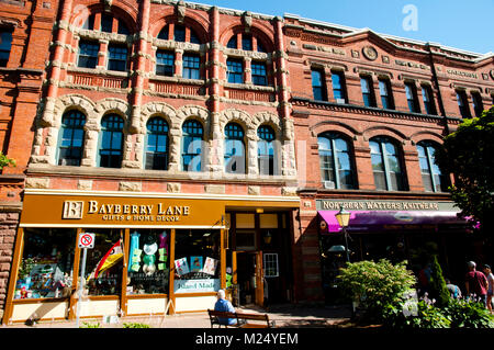 CHARLOTTETOWN, Kanada - 8 August, 2016: historische Gebäude und Restaurants auf Victoria Zeile Fußgängerzone Stockfoto