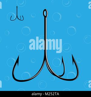 Zwei Arten der Fischerei Haken auf nahtlose vesikuläre Muster. Vector Illustration Stock Vektor