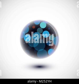 Abstrakte Sphäre Abbildung mit bunten Elementen innerhalb Stock Vektor