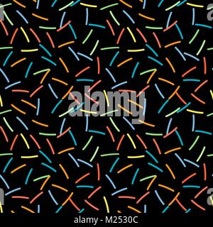Nahtlose Glasur Elemente Muster. Textur auf schwarzen Hintergrund für Design Stock Vektor