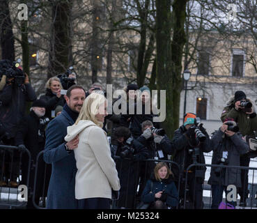 Der Herzog und die Herzogin von Cambrigde besuchen Sie Norwegen, Februar 2018 Stockfoto