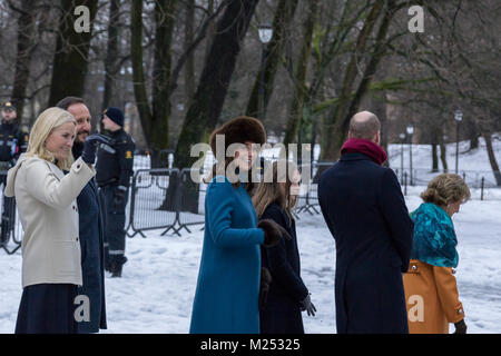 Der Herzog und die Herzogin von Cambrigde besuchen Sie Norwegen, Februar 2018 Stockfoto