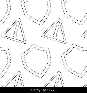 Nahtlose Muster schutzplatte Warnung Digitale Stock Vektor