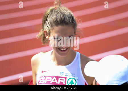 Amsterdam, Holland. Europäische Leichtathletik WM 2016. Hochspringer Isobel Pooley bereitet im Hochsprung der Frauen zu springen. Credit: Ben Stand/Alamy Stockfoto